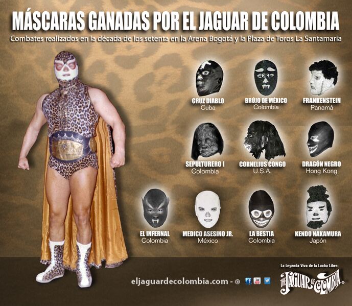 File:((mascaras lucha libre colombiana el jaguar de colombia luchador leyenda colombiano)).jpg