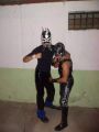 as Máscara Aérea (left) with Dark Warrior (right)